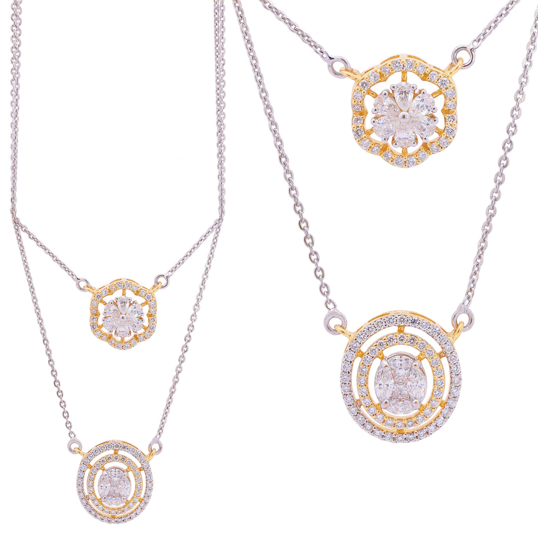 1.48Ct VVS/EF Diamond Necklace in 18K White Gold