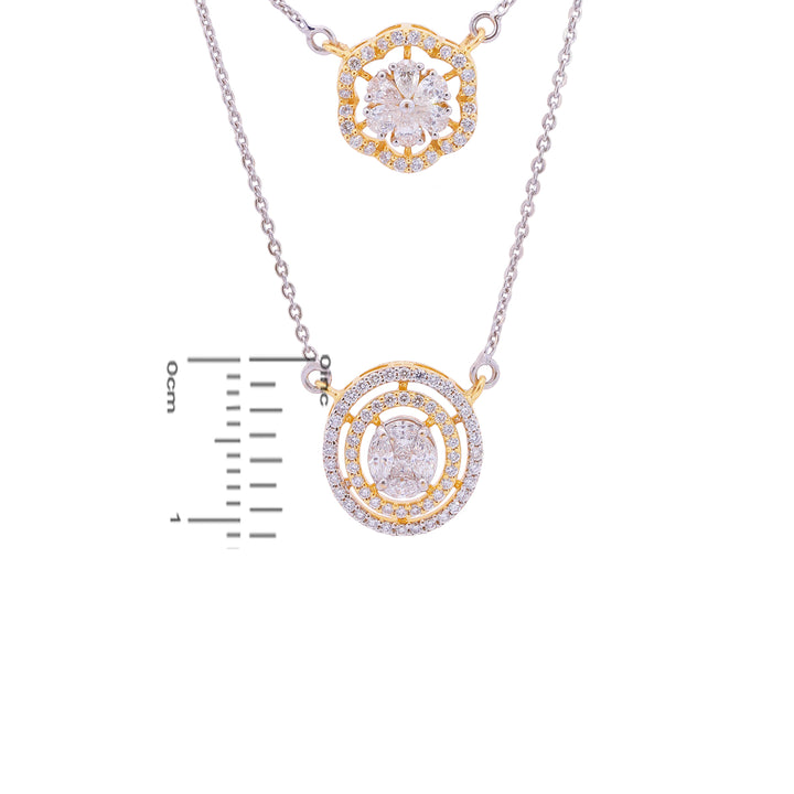 1.48Ct VVS/EF Diamond Necklace in 18K White Gold