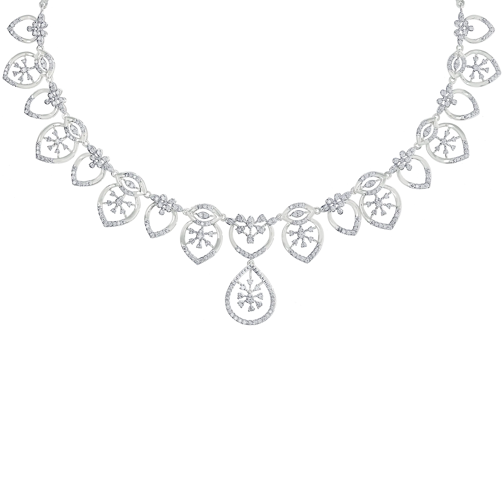 2.84Ct VVS/FG Diamond Necklace Set in 18K White Gold