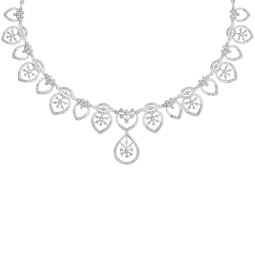 2.84Ct VVS/FG Diamond Necklace Set in 18K White Gold