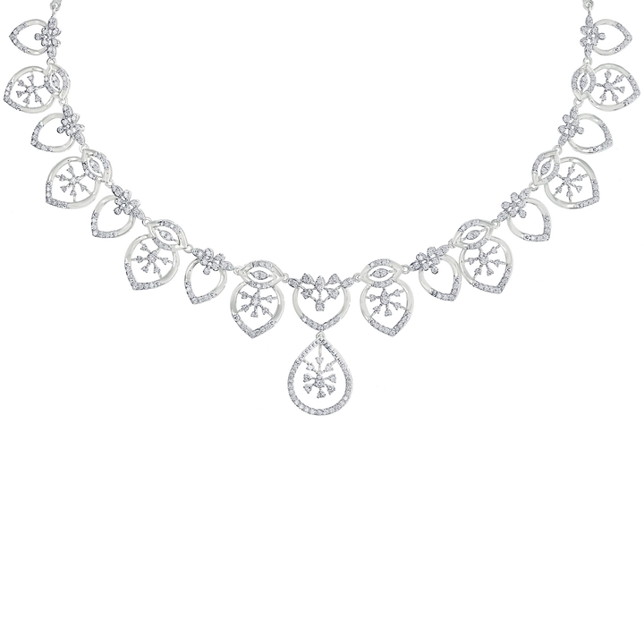 2.84Ct VVS/FG Diamond Necklace Set in 18K White Gold