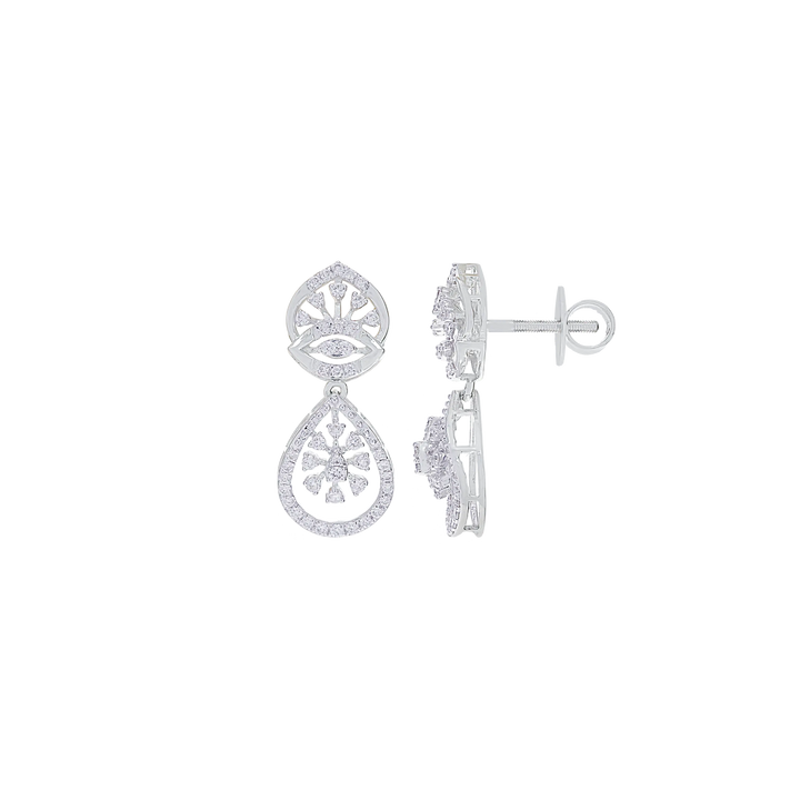 2.84Ct VVS/FG Diamond Necklace Set in 18K White Gold