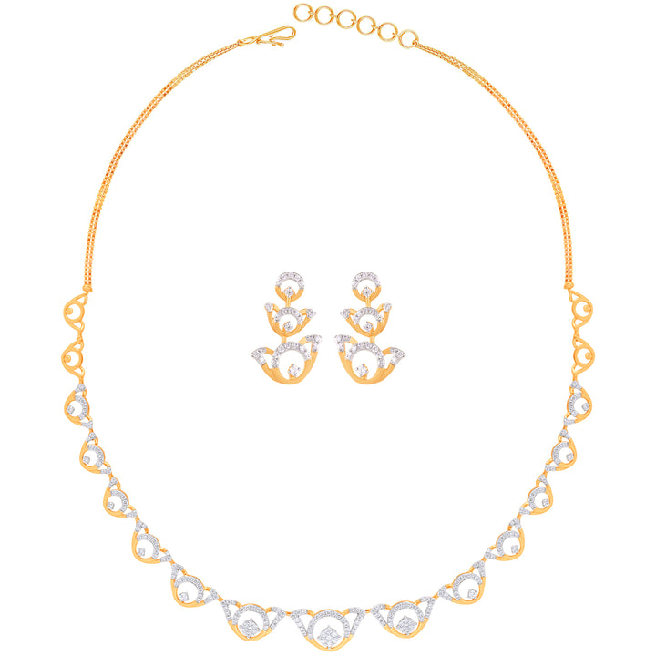 1.64Ct VVS/FG Diamond Necklace Set in 18K Gold