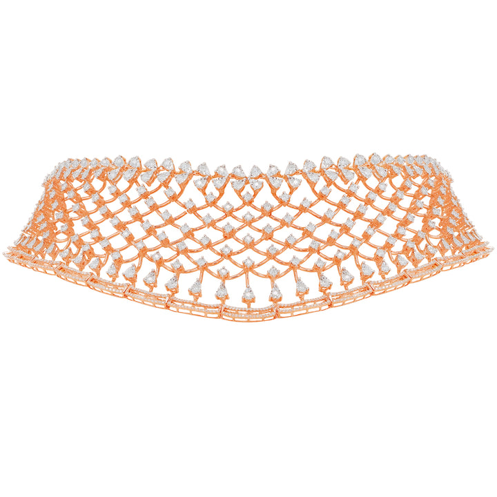4.09Ct VVS/EF Diamond Choker Set in 18K Rose Gold