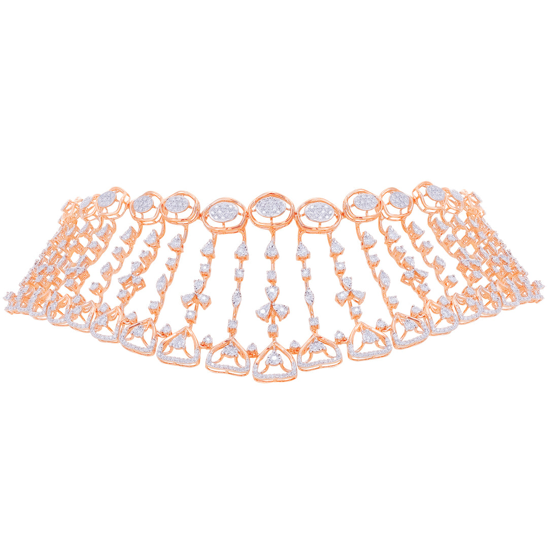3.09Ct VVS/EF Diamond Choker Set in 18K Rose Gold