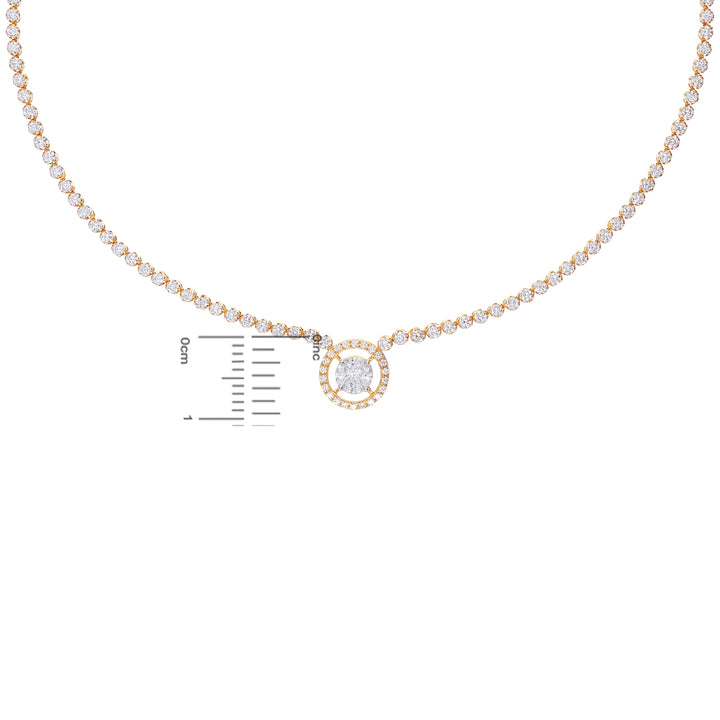 3.68Ct VVS/FG Diamond Necklace Set in 18K Gold