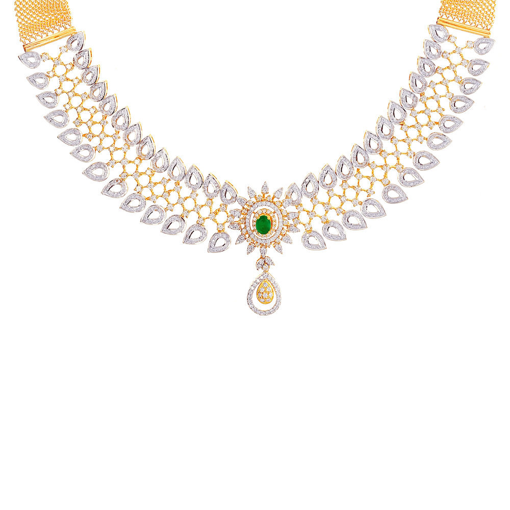 4.68Ct VVS/FG Diamond Necklace With Changeable Gemstones in 18K Gold