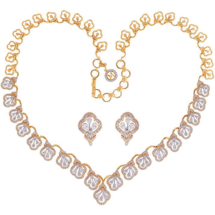 5.96Ct VVS/FG Diamond Necklace Set in 18K Gold