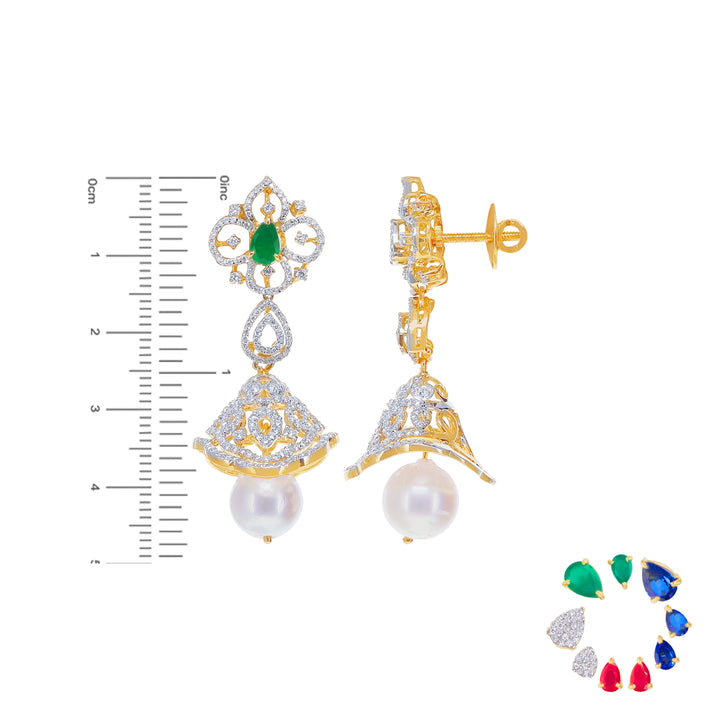 6.97Ct VVS/EF Diamond Necklace Set With Changeable Gemstones in 18K Gold