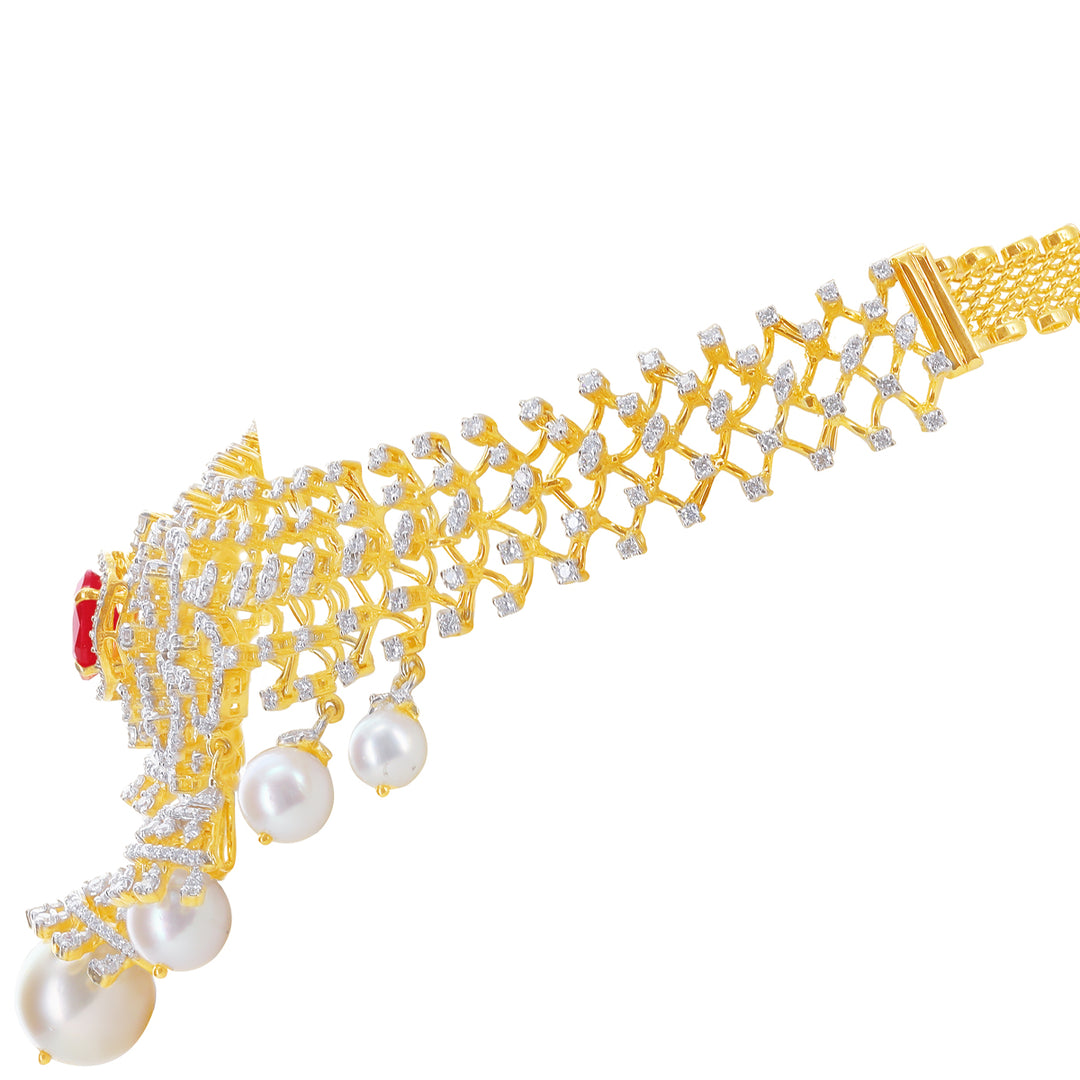 5.4Ct VVS/EF Diamond Choker With Changable Gemstones in 18K Gold