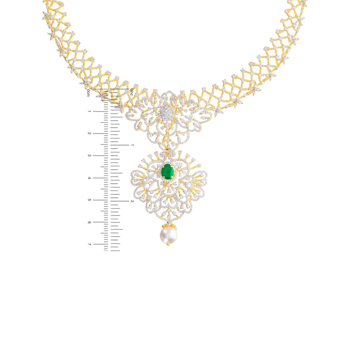 6.61Ct VVS/EF Diamond Necklace Set With Changable Gemstones in 18K Gold