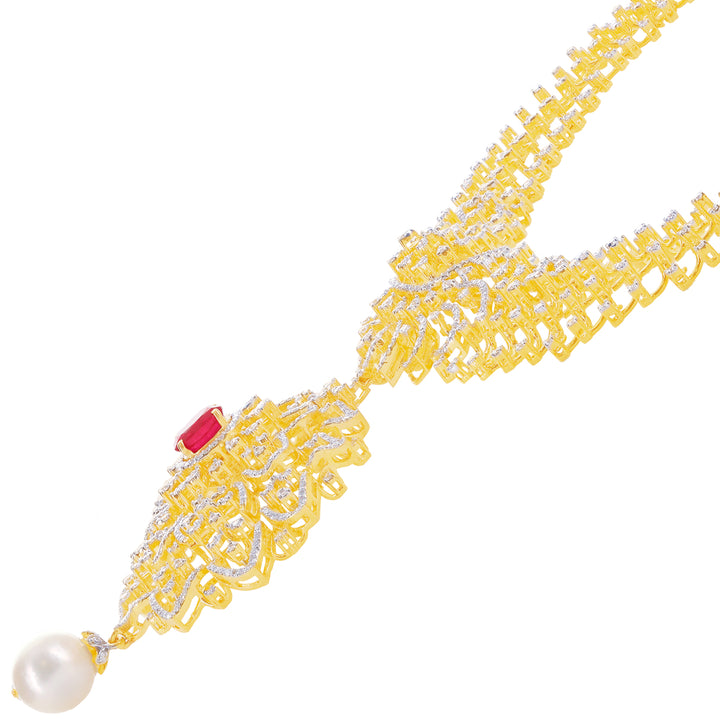 5.48Ct VVS/EF Diamond Necklace With Changable Gemstones in 18K Gold