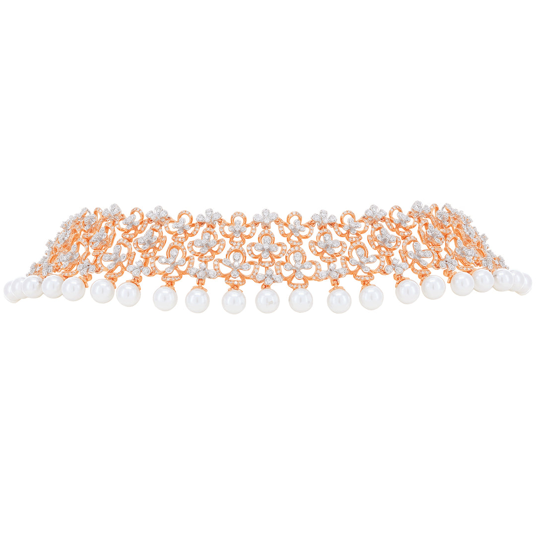 6.38Ct VVS/FG Diamond Choker Set in 18K Rose Gold