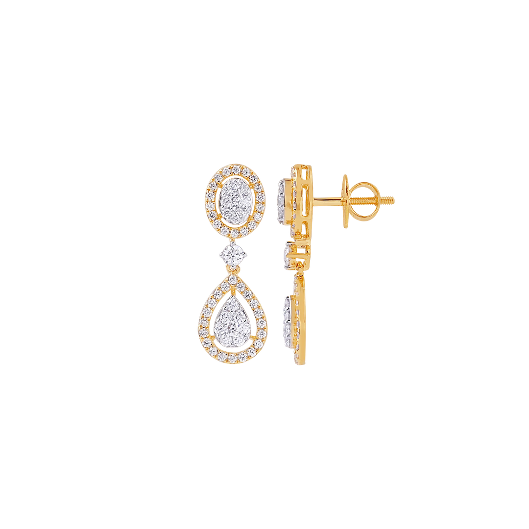 6.37Ct VVS/FG Diamond Necklace Set  in 18K Gold