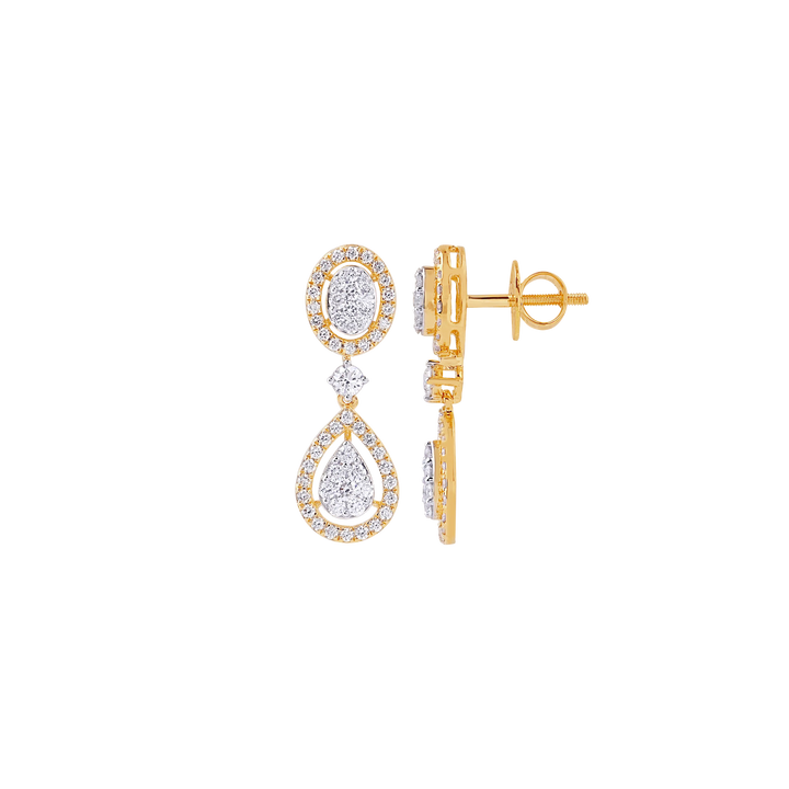 6.37Ct VVS/FG Diamond Necklace Set  in 18K Gold