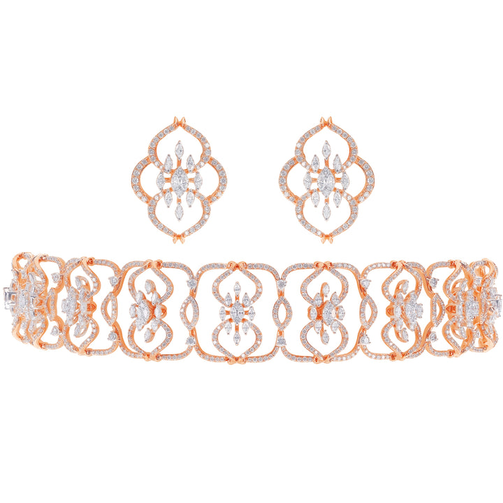 8.27Ct VVS/FG Diamond Choker Set in 18K Rose Gold