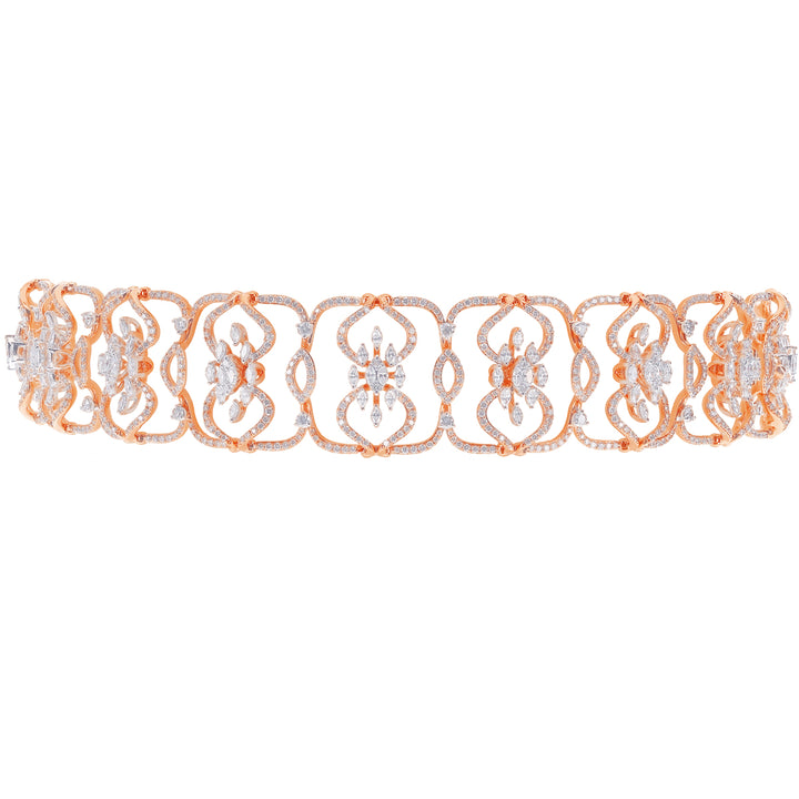 8.27Ct VVS/FG Diamond Choker Set in 18K Rose Gold