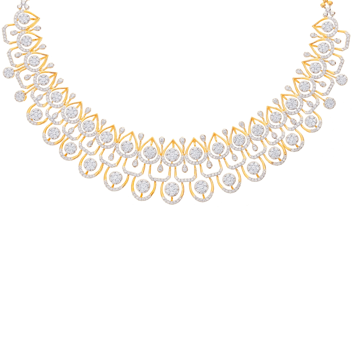 9.40Ct VVS/FG Diamond Necklace Set in 18K Gold