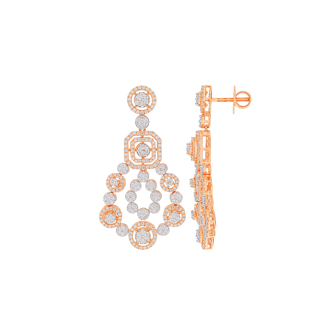 8.59Ct VVS/FG Diamond Necklace Set in 18K Rose Gold
