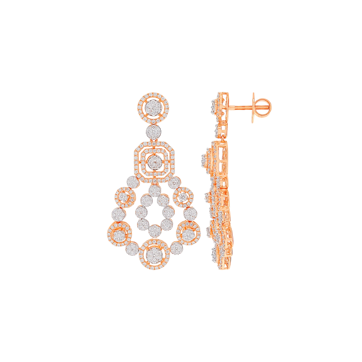 8.59Ct VVS/FG Diamond Necklace Set in 18K Rose Gold