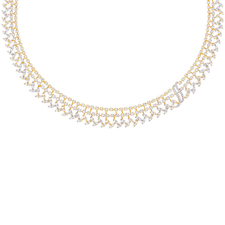 7.60Ct VVS/FG Diamond Necklace Set in 18K Gold