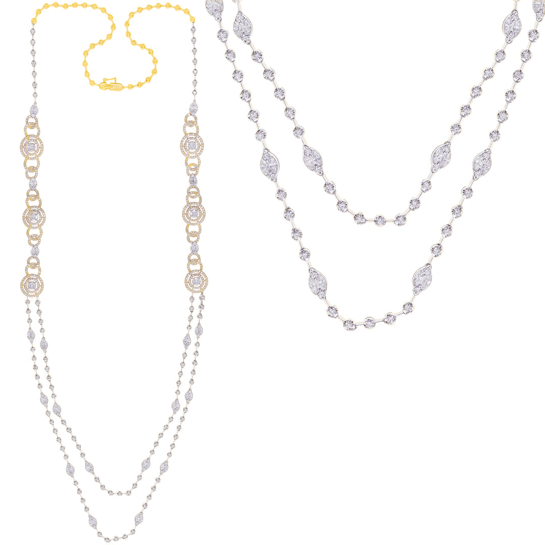 9.58Ct VVS/FG Diamond Patta Haaram in 18K White Gold