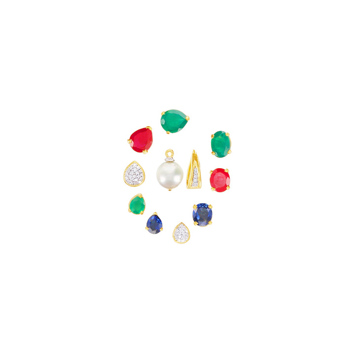 7.58Ct VVS/EF Diamond Choker With Changeable Gemstones in 18K Gold