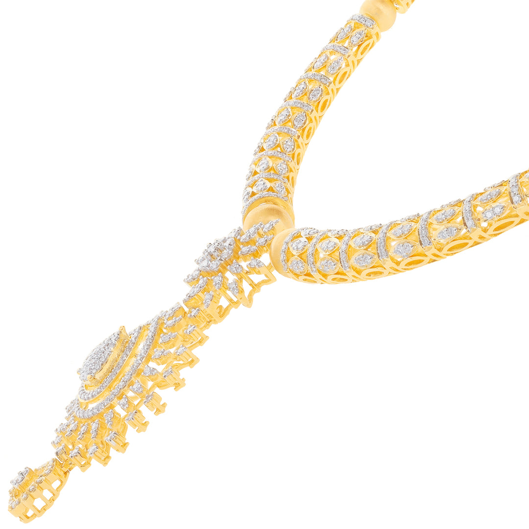 7.72Ct VVS/FG Diamond Necklace Set With Changeable Gemstones in 18K Gold