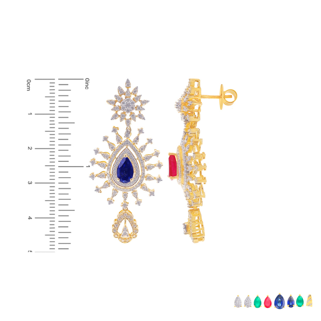 7.72Ct VVS/FG Diamond Necklace Set With Changeable Gemstones in 18K Gold