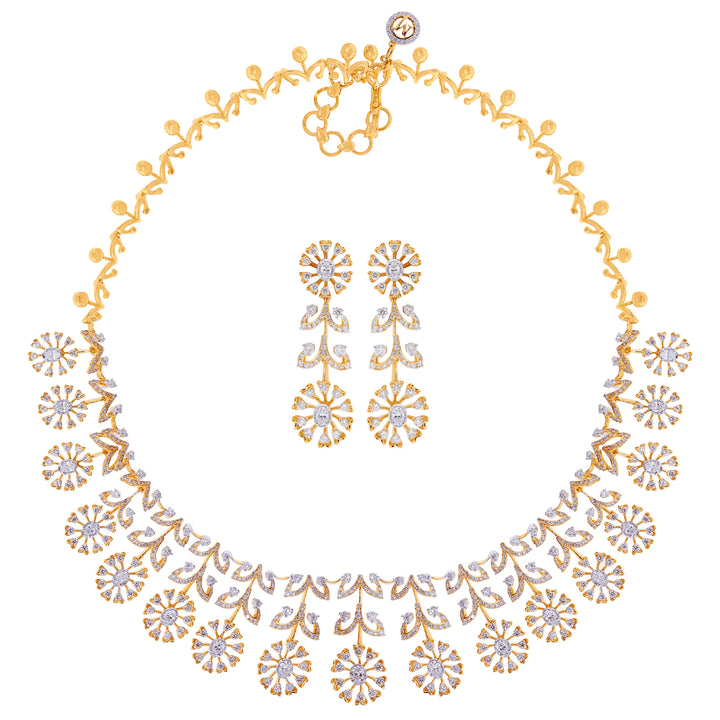 11.23Ct VVS/FG Diamond Necklace Set in 18K Gold