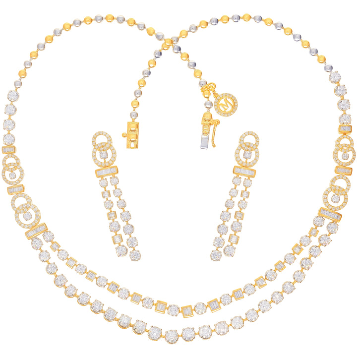 14.72 Ct VVS/FG Diamond Necklace Set in 18K Gold