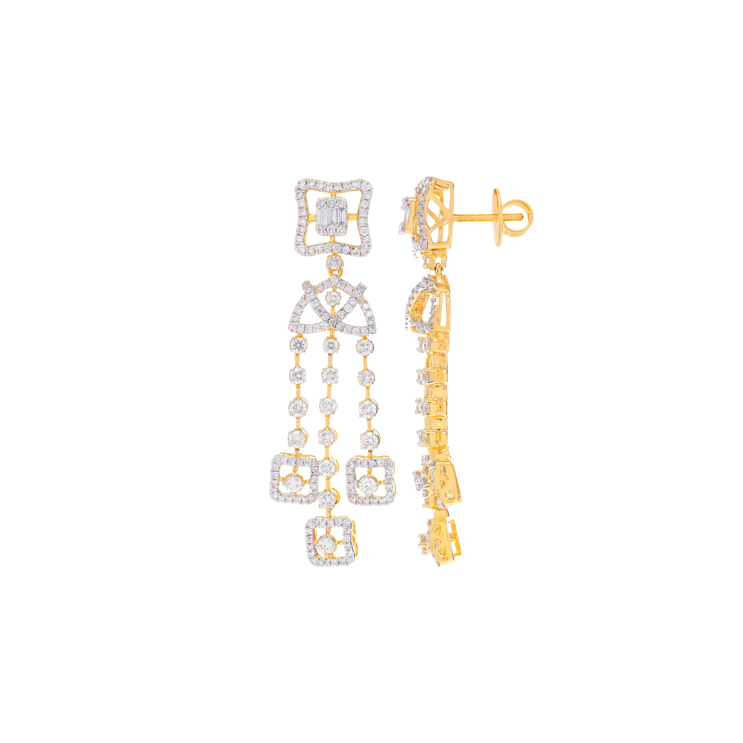 10.58Ct VVS/FG Diamond Multi Layered Necklace Set With in 18K Gold