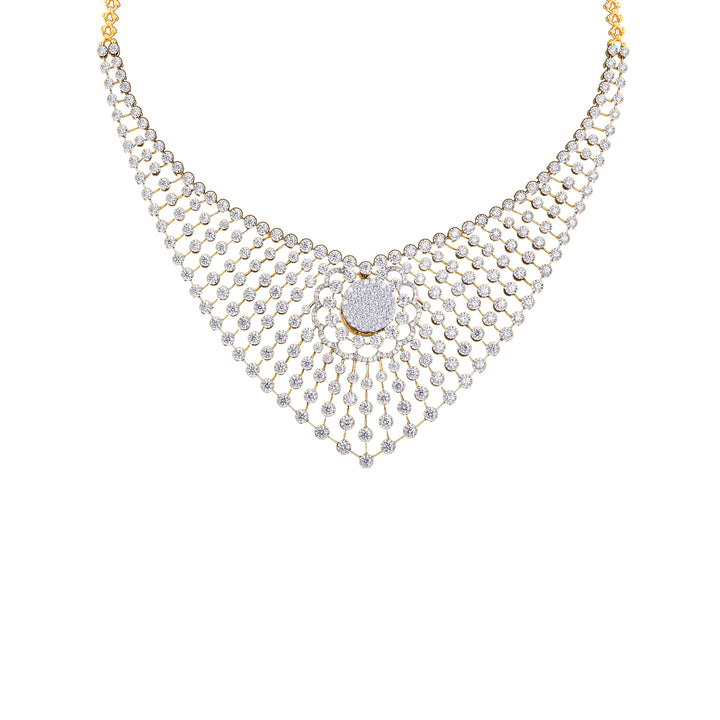11.00Ct VVS/FG Diamond Necklace Set With Changeable Gemstones in 18K Gold