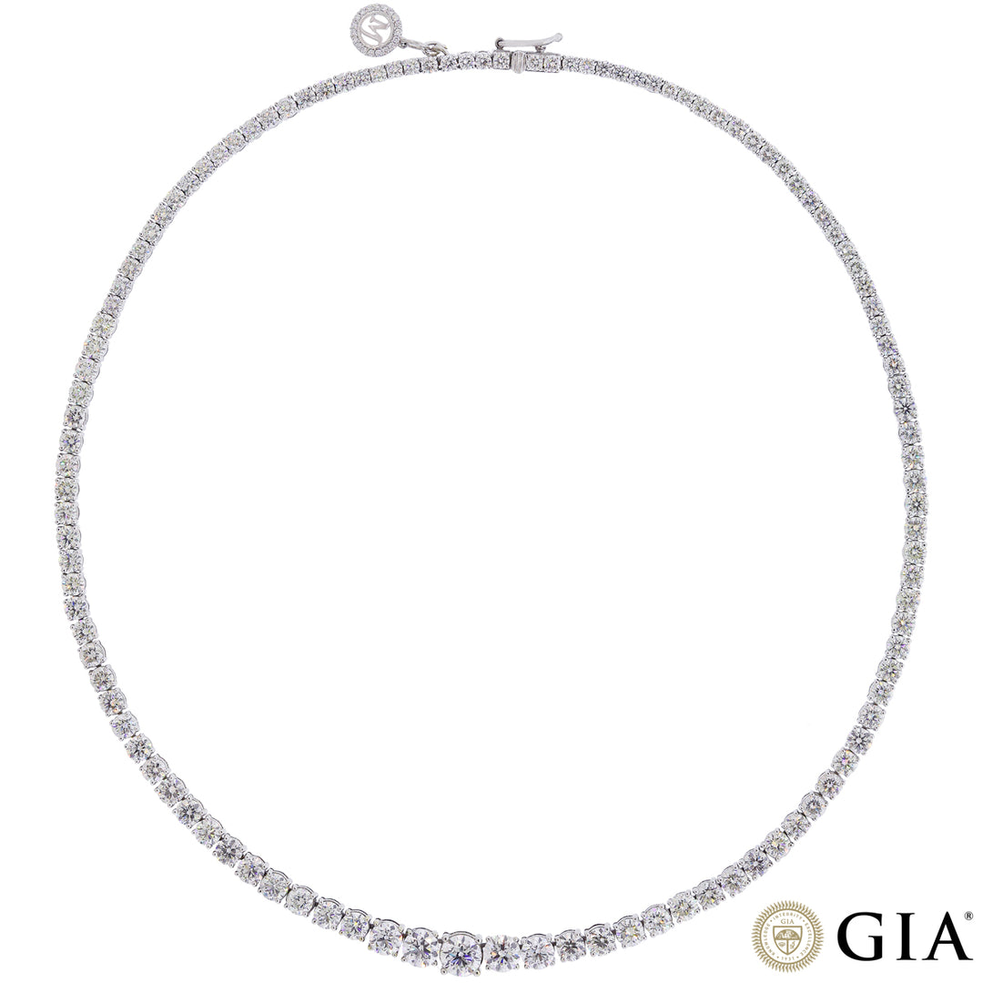 19.04Ct VVS/DEF GIA Certified Diamond Necklace in 18K White Gold