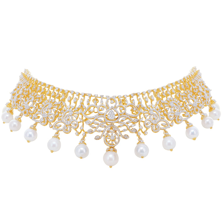 15.51Ct VVS/EF Diamond Choker Set With Changeable Gemstones in 18K Gold