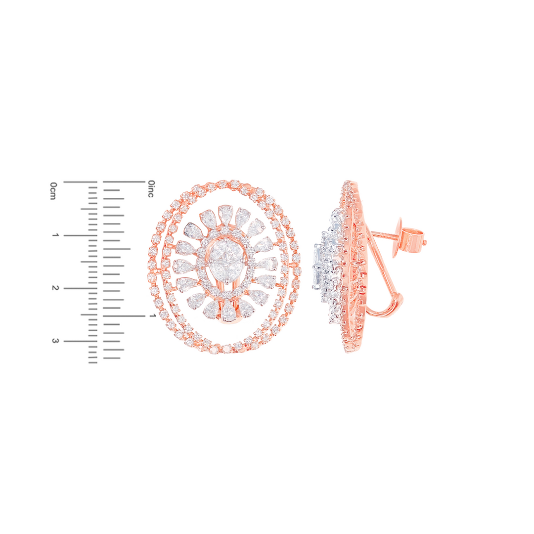 17.57Ct VVS/FG Diamond Necklace Set in 18K Rose Gold