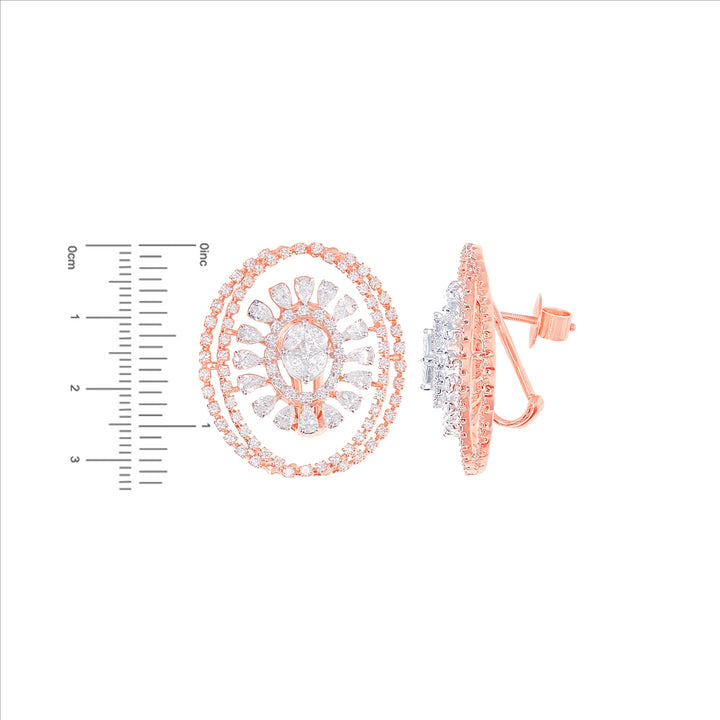 17.57Ct VVS/FG Diamond Necklace Set in 18K Rose Gold