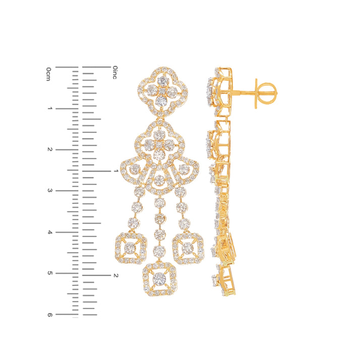 15.39Ct VS/GHI Diamond Necklace Set in 18K Gold