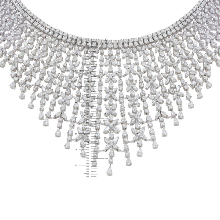 53.82Ct VVS/GH Diamond Necklace Set in 18K White Gold