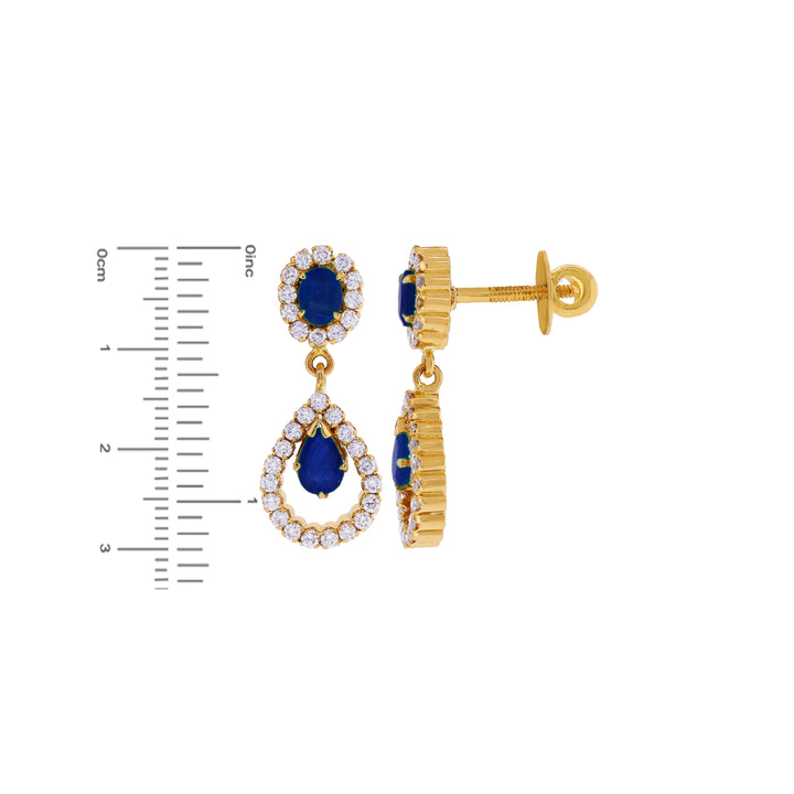 4.43Ct VS/GH Diamond Necklace Set With Sapphire in 18K Gold