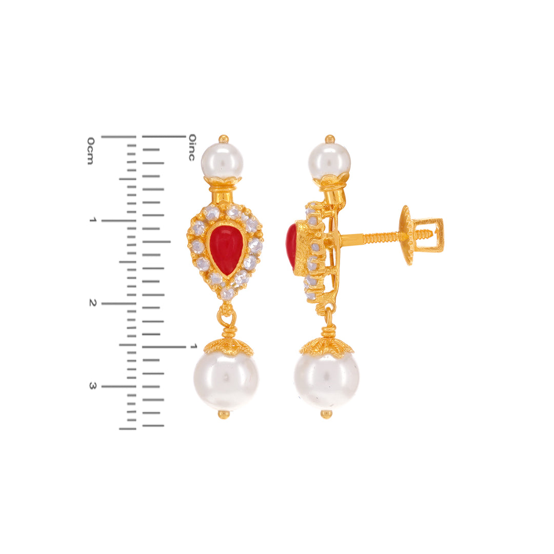 7.91CTW Rose Cut Diamond Antique Necklace Set With Gemstones in 22K Gold