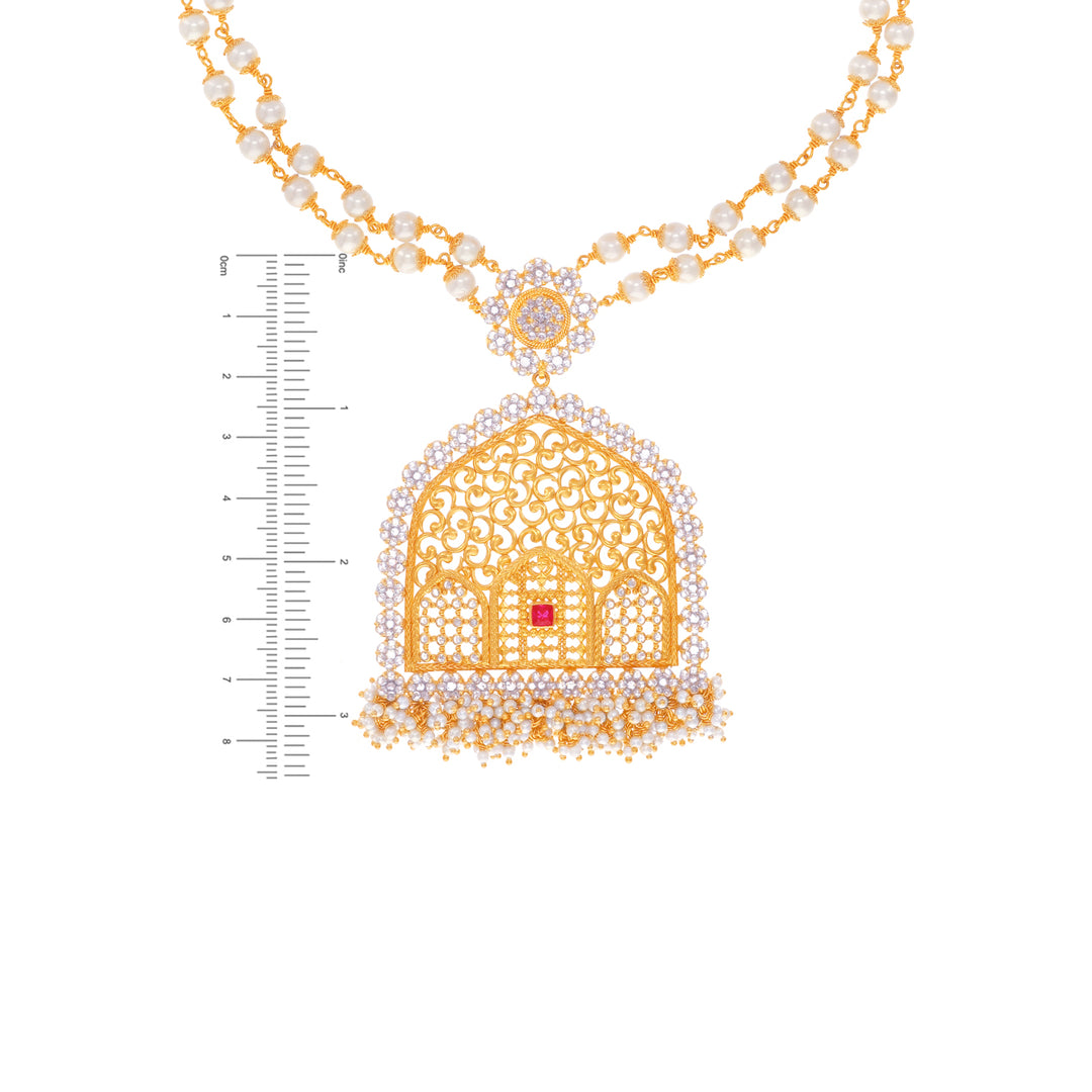 12.36CTW Rose Cut Diamond Antique Necklace Set With Gemstones in 22K Gold