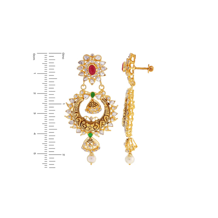 14.65CTW Rose Cut Diamond Necklace Set with Gemstones in 22K Gold