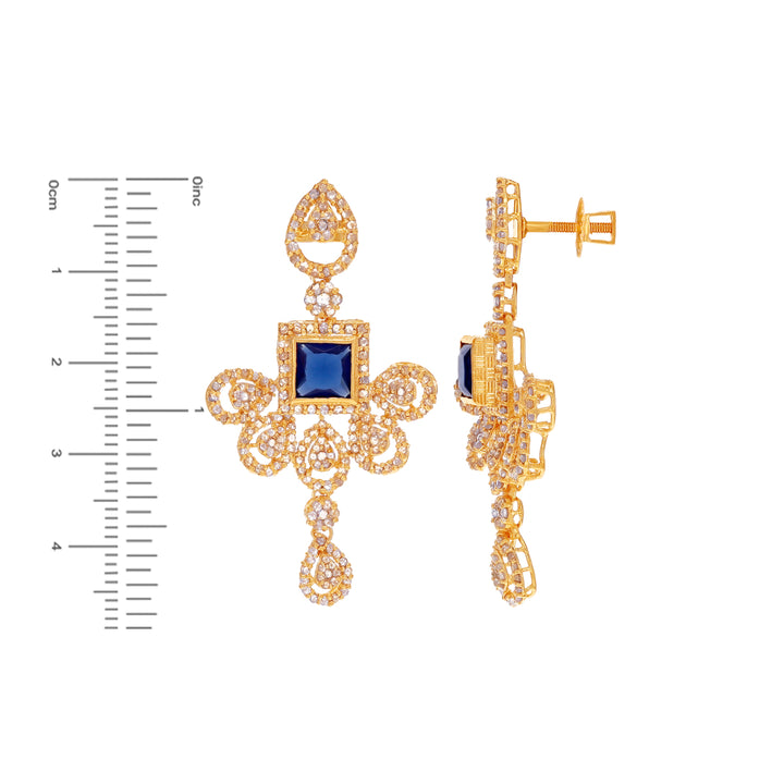 11.65Ct Rose Cut Diamond Necklace Set With Sapphire in 22K Gold