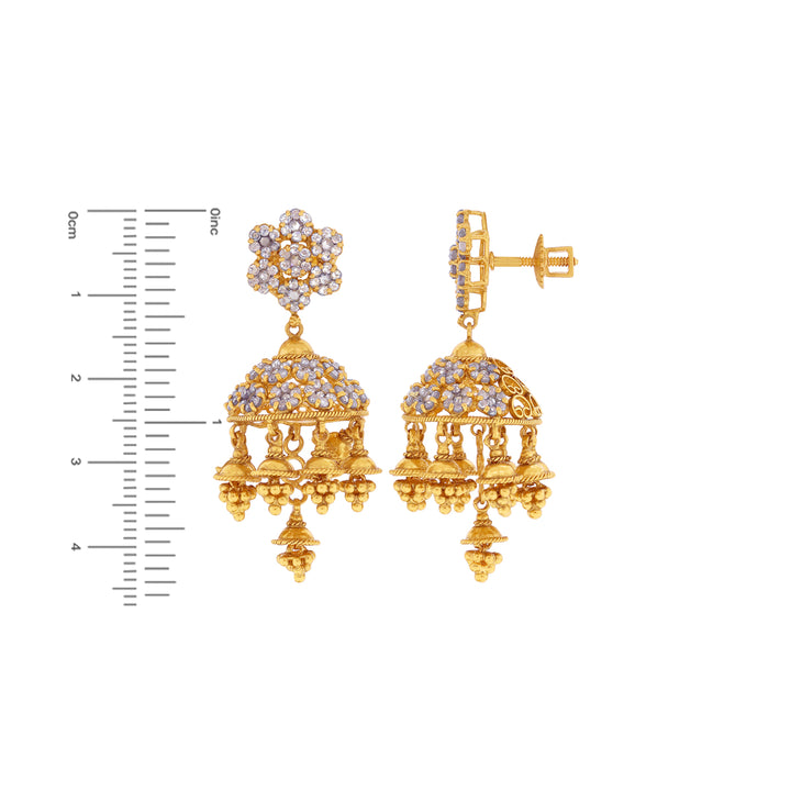 18.03Ct Rose Cut Diamond Necklace Set in 22K Gold