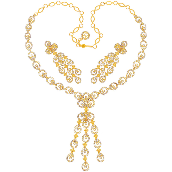 15.20CTW Rose Cut Diamond Choker Set in 22K Gold