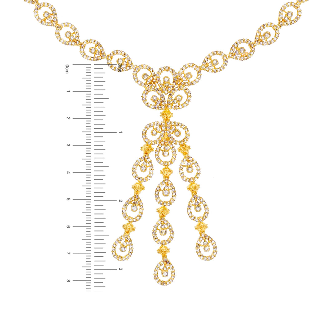 15.20CTW Rose Cut Diamond Choker Set in 22K Gold