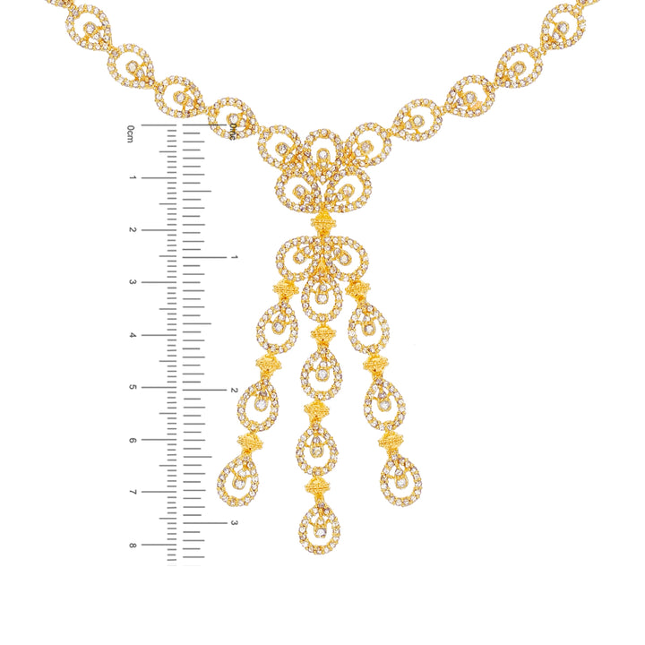 15.20CTW Rose Cut Diamond Choker Set in 22K Gold