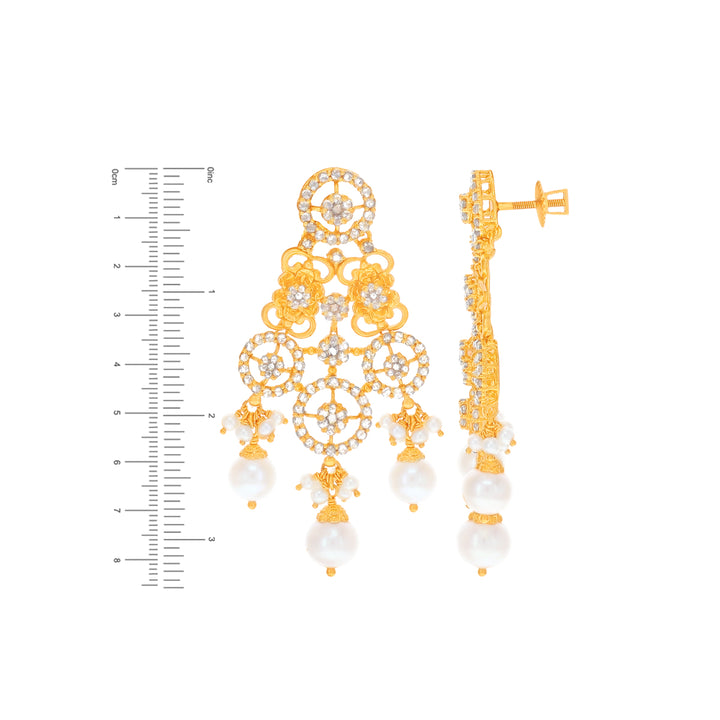 23.67CTW Rose Cut Diamond Choker Set With Pearl in 22K Gold