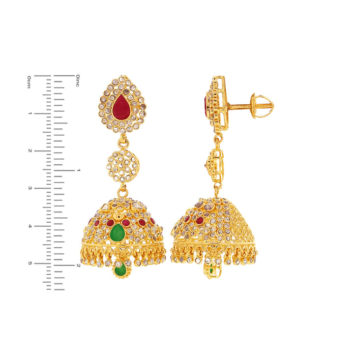 48.35CTW Rose Cut Diamond Choker Set with Changeable Gemstones in 22K Gold